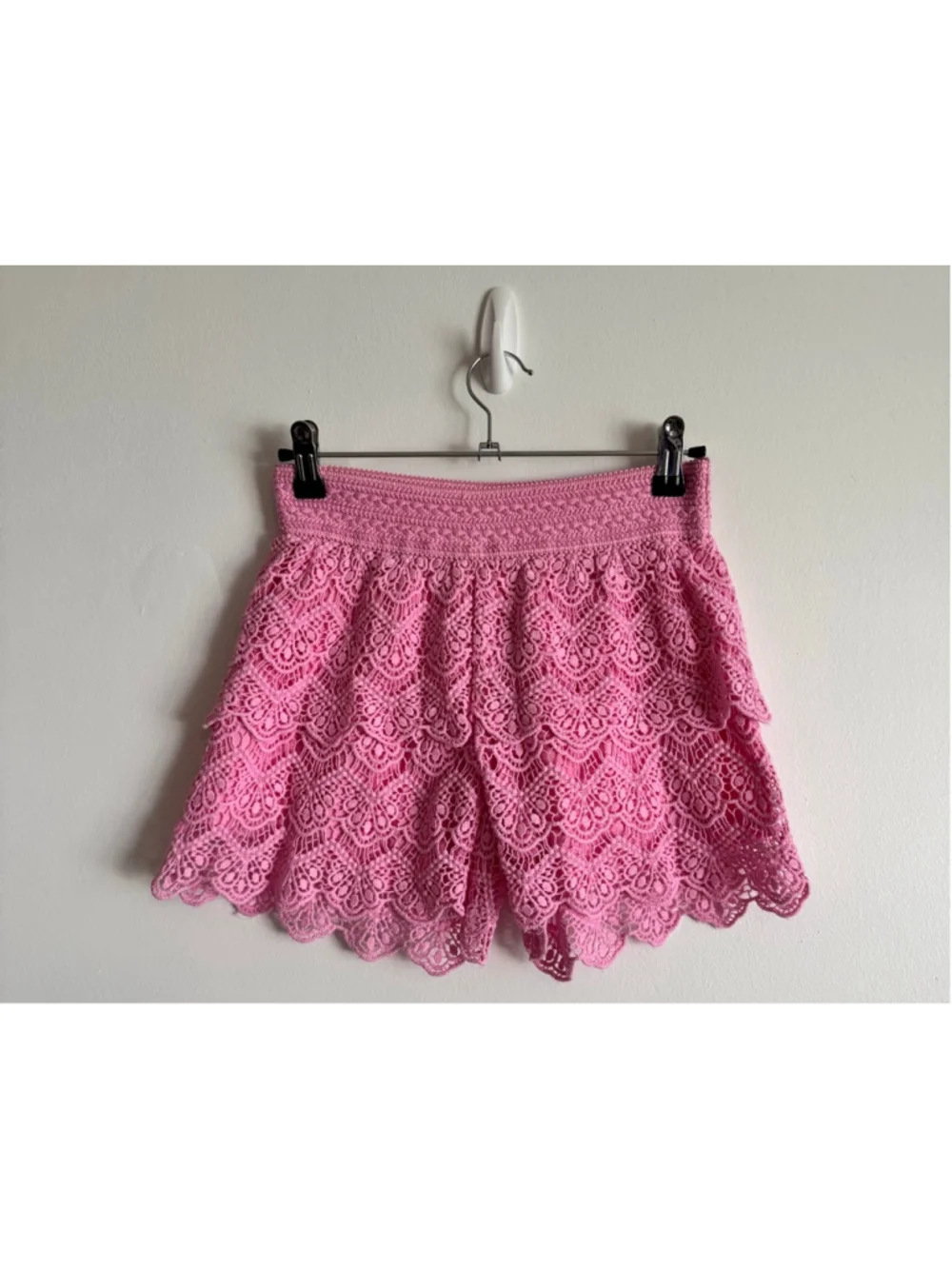 Girls Justice Pink Crochet Tiered Shorts Size 12